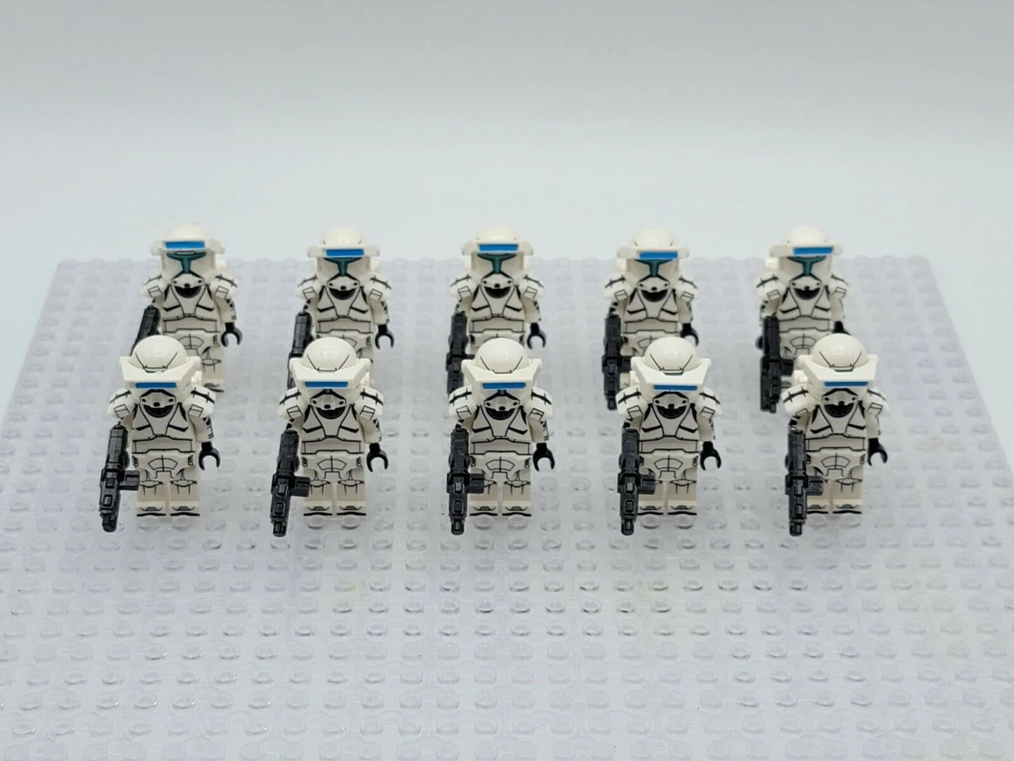 10 x White Squad Clone Commando custom Star Wars Minifigure
