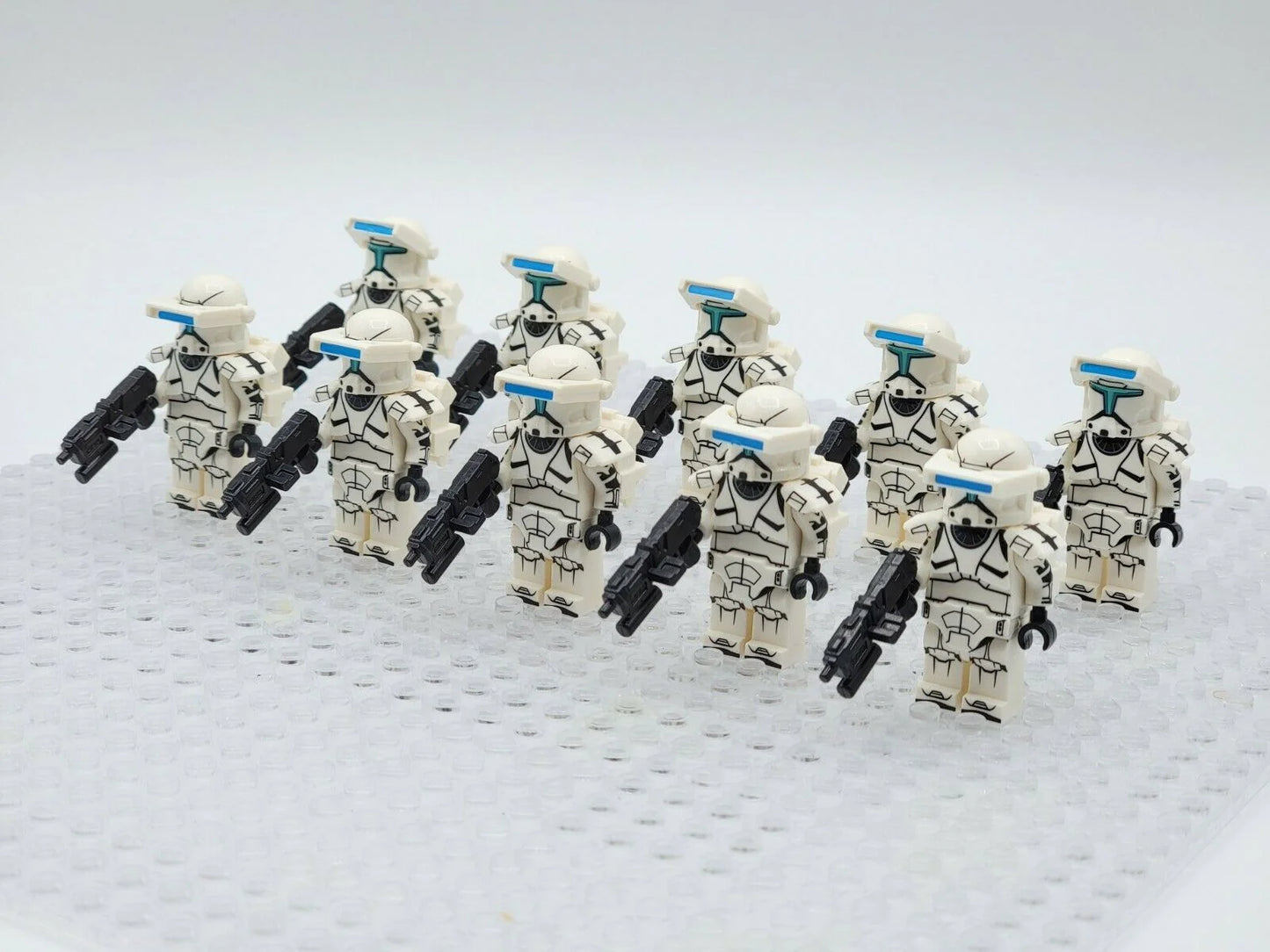 10 x White Squad Clone Commando custom Star Wars Minifigure