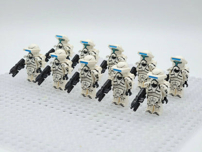 10 x White Squad Clone Commando custom Star Wars Minifigure