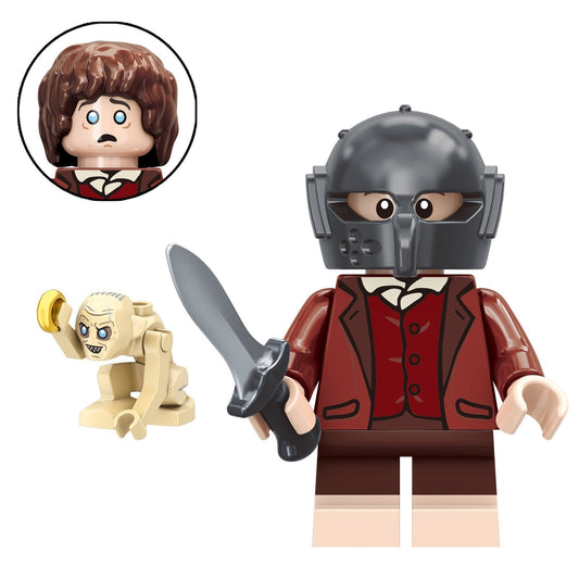 Frodo Baggins (Orc Helmet) Custom Lord of the Rings Minifigure1