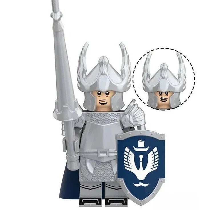 Swan Knight Lancer (Knights of Dol Amroth) Custom Lord of the Rings Minifigure1