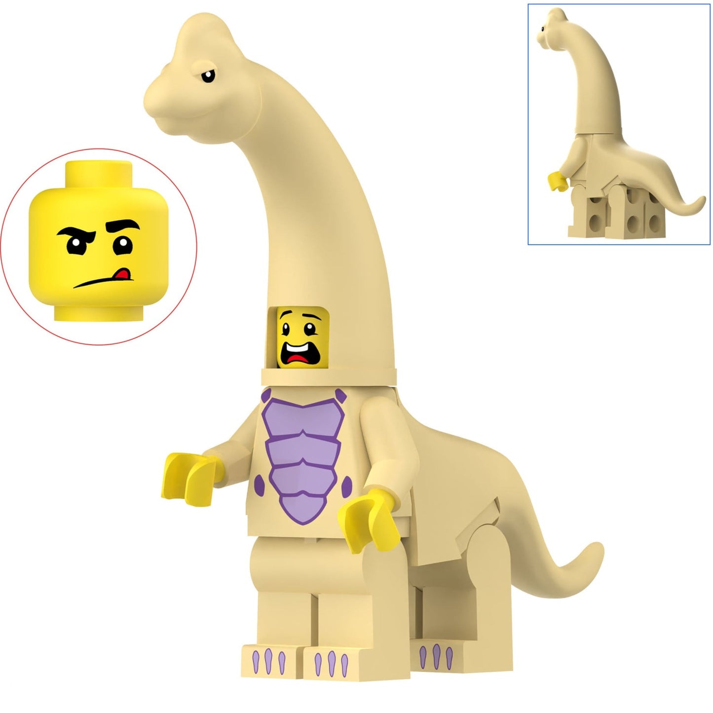 Yellow Brachiosaurus Costumed Fan Custom Minifigure1