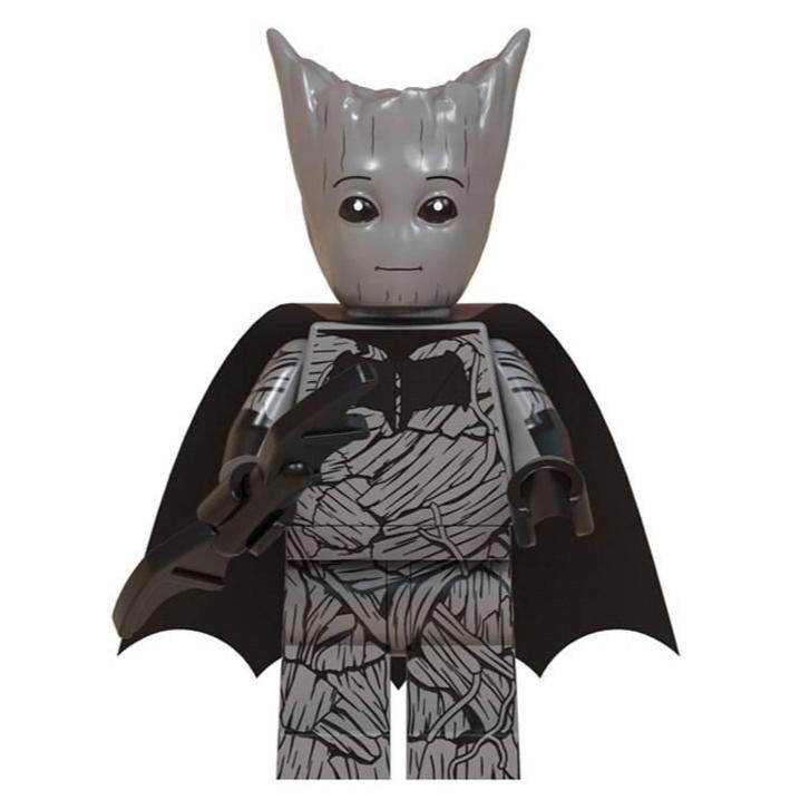 Batman Groot custom Marvel Superhero Minifigure1