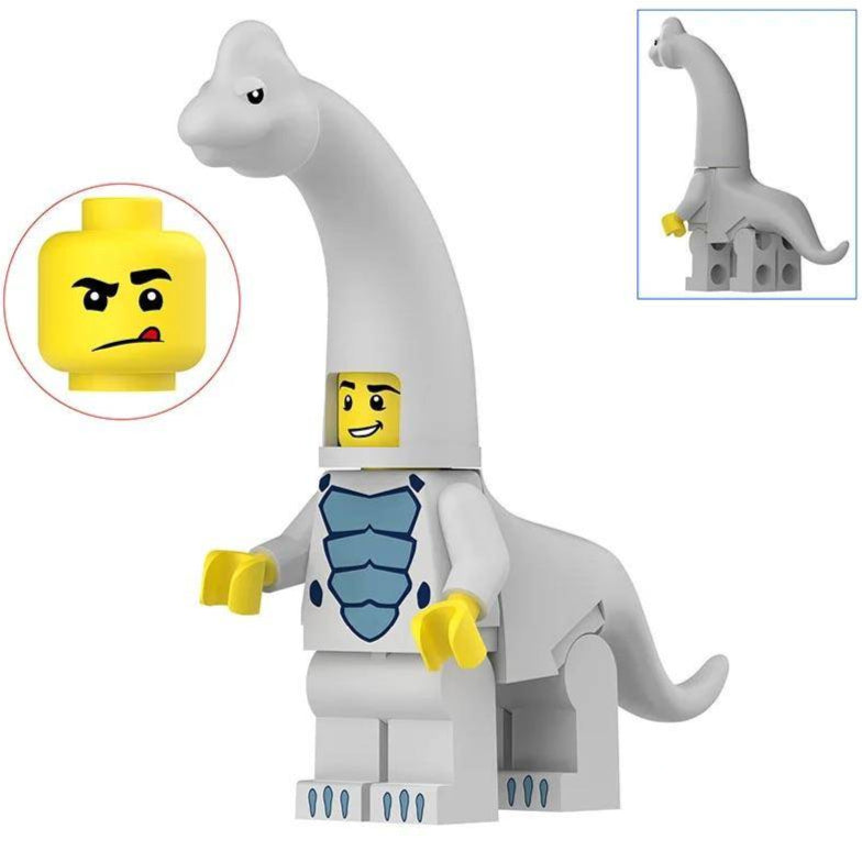 Light Blue Brachiosaurus Costumed Fan Custom Minifigure1