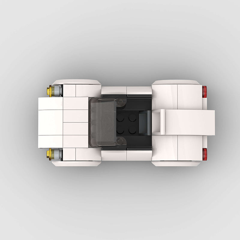 White Convertible Car Custom Car MOC4