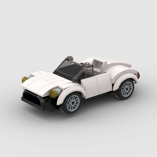 White Convertible Car Custom Car MOC1