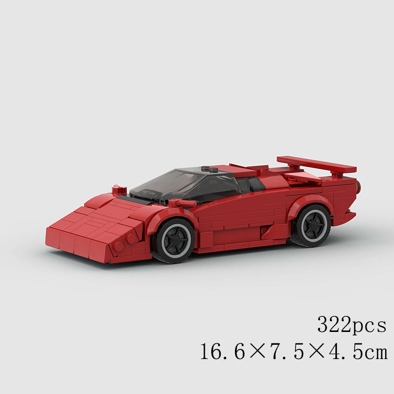 Lamborghini Countach Classic Red Custom Car MOC10