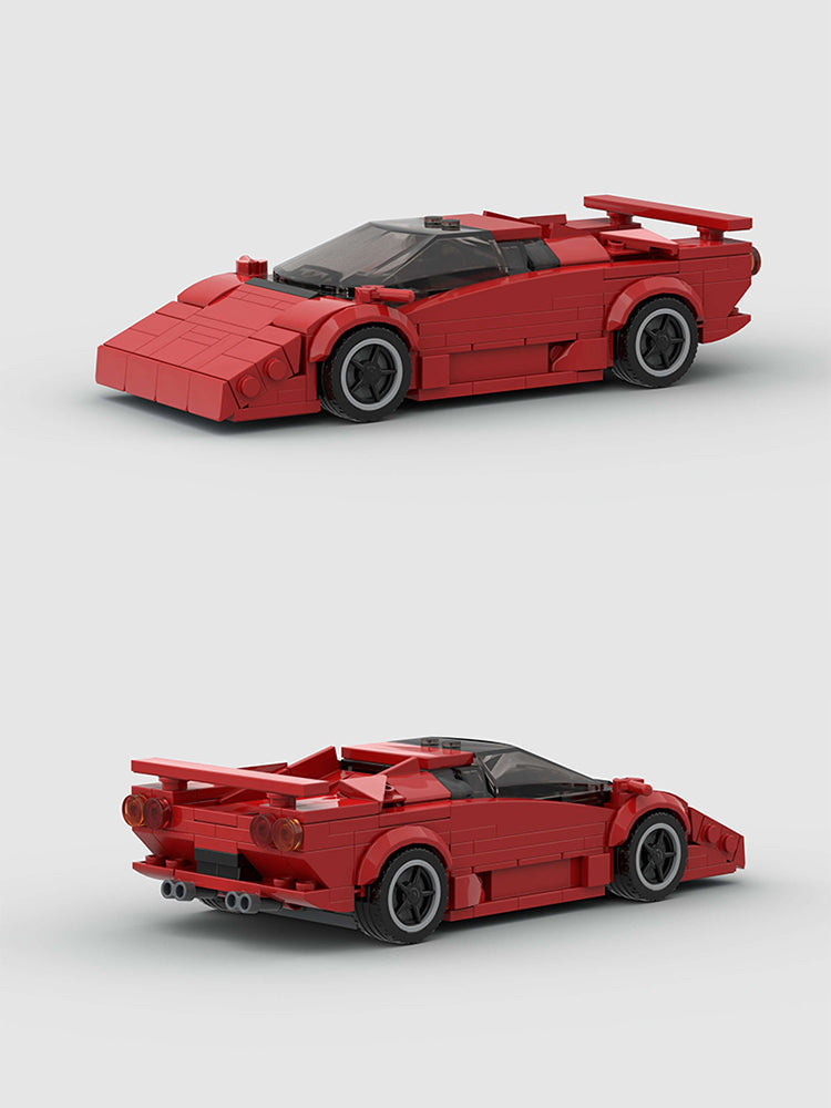 Lamborghini Countach Classic Red Custom Car MOC9