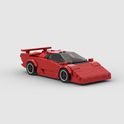Lamborghini Countach Classic Red Custom Car MOC3