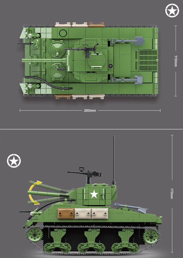 WW2 M4A1 USA Sherman Tank3