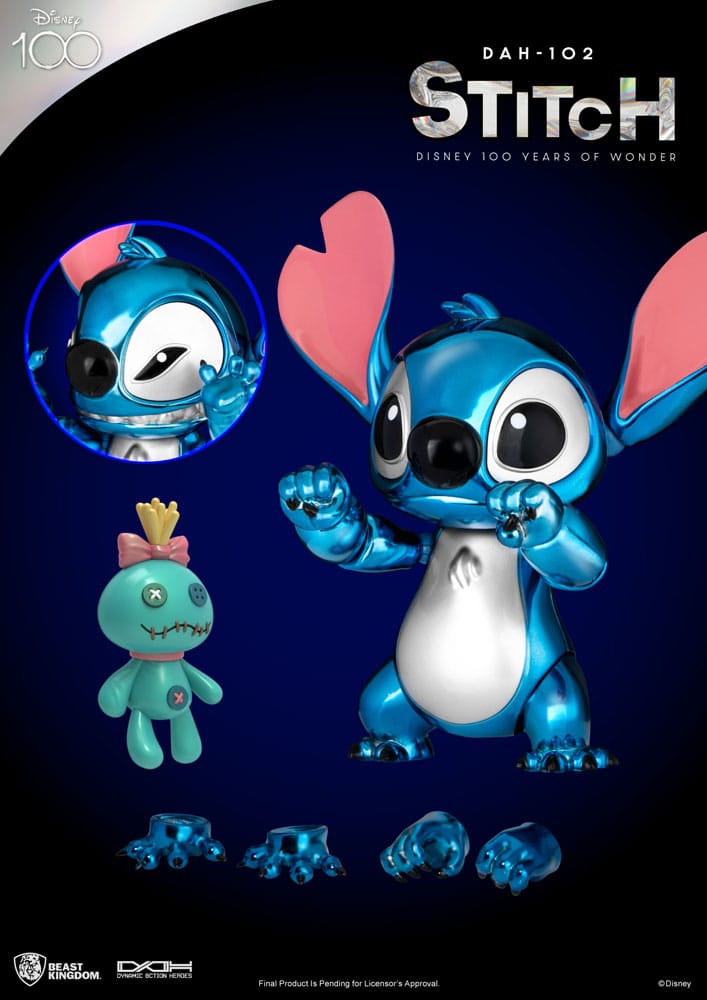 Disney 100 Years of Wonder Dynamic 8ction Heroes Action Figure 1/9 Stitch (Lilo & Stitch) 16cm6