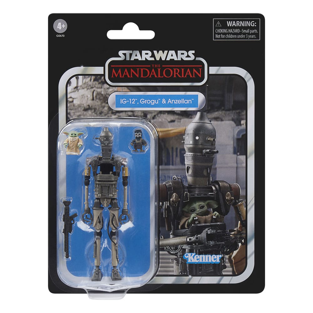 Star Wars: The Mandalorian Vintage Collection Action Figure 3-Pack IG-12, Grogu & Anzellan 10cm2
