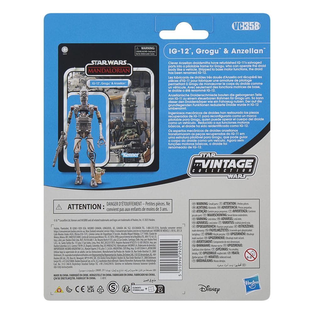 Star Wars: The Mandalorian Vintage Collection Action Figure 3-Pack IG-12, Grogu & Anzellan 10cm3