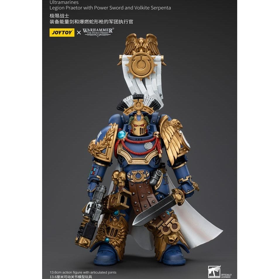 Warhammer The Horus Heresy Action Figure 1/18 Ultramarines Legion Praetor with Power Sword and Volkite Serpenta 20cm2