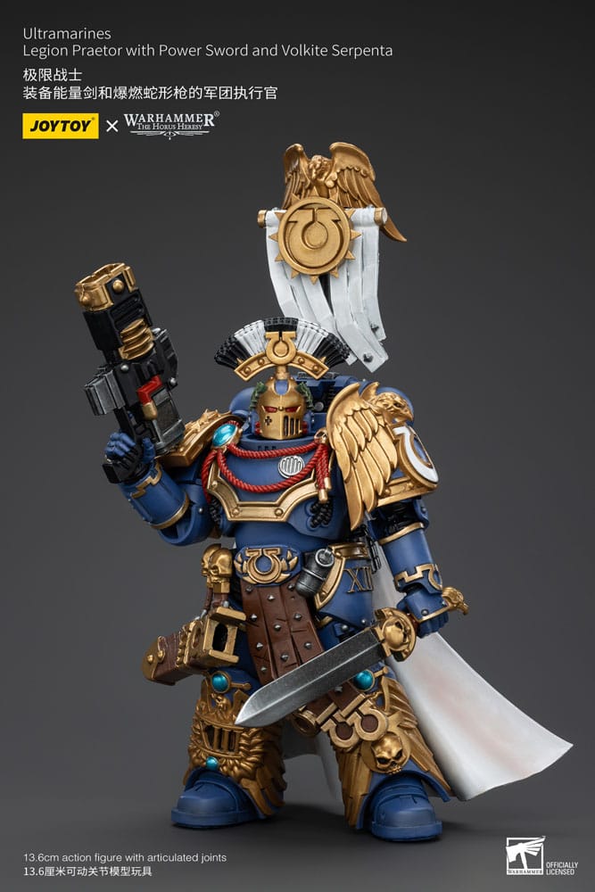 Warhammer The Horus Heresy Action Figure 1/18 Ultramarines Legion Praetor with Power Sword and Volkite Serpenta 20cm3