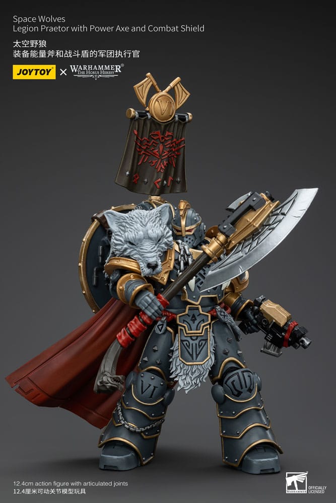 Warhammer The Horus Heresy Action Figure 1/18 Space Wolves Legion Praetor with Power Axe and Combat Shield 12cm5