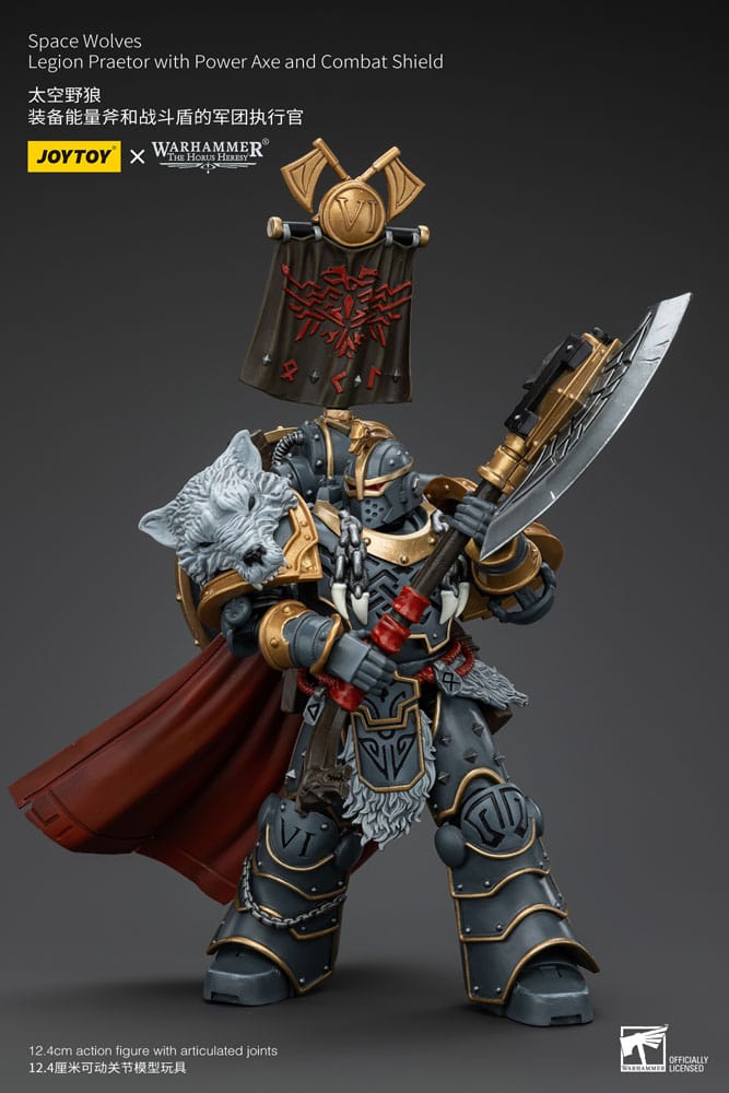 Warhammer The Horus Heresy Action Figure 1/18 Space Wolves Legion Praetor with Power Axe and Combat Shield 12cm6