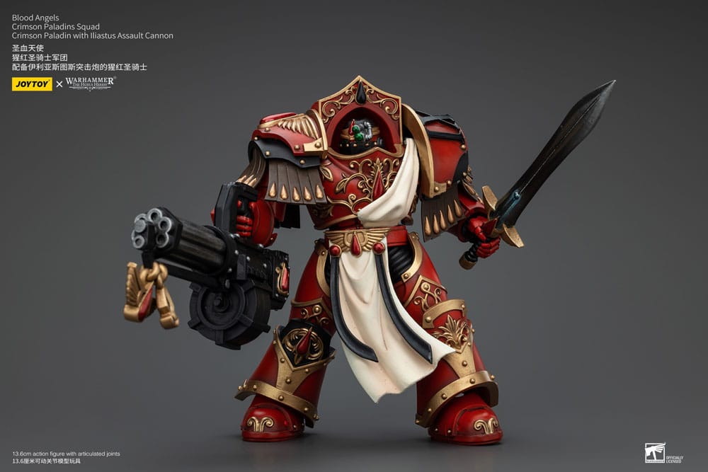 Warhammer The Horus Heresy Action Figure 1/18 Blood Angels Crimson Paladins Squad Crimson Paladin with Iliastus Assault Cannon 14cm5