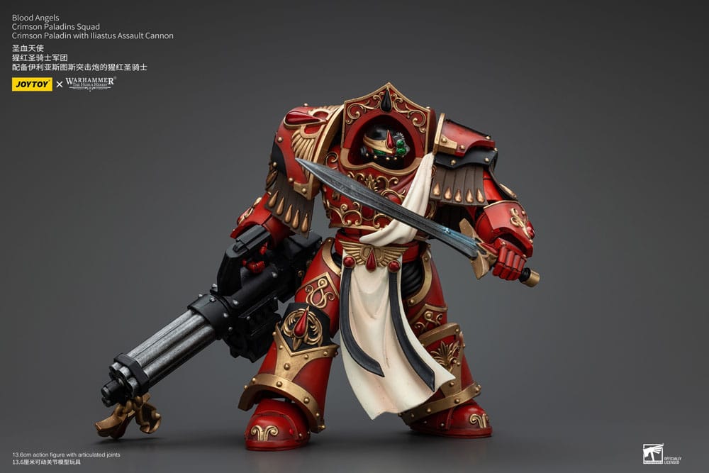 Warhammer The Horus Heresy Action Figure 1/18 Blood Angels Crimson Paladins Squad Crimson Paladin with Iliastus Assault Cannon 14cm7
