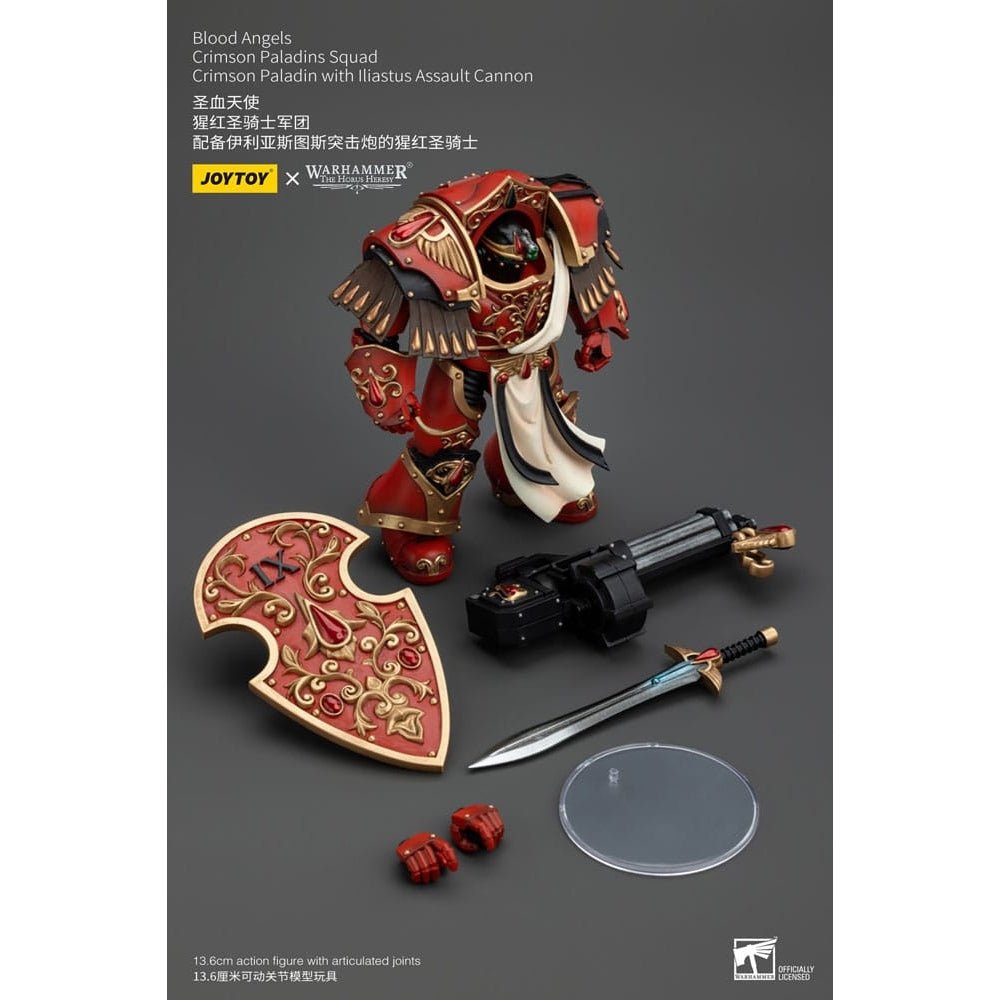Warhammer The Horus Heresy Action Figure 1/18 Blood Angels Crimson Paladins Squad Crimson Paladin with Iliastus Assault Cannon 14cm2