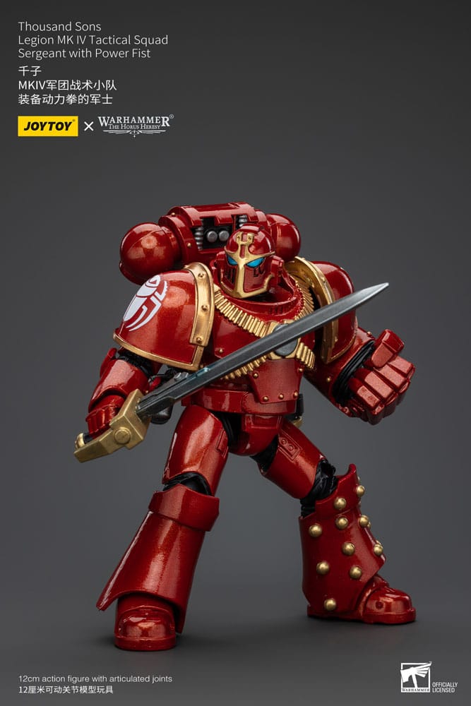 Warhammer The Horus Heresy Action Figure 1/18 Thousand Sons Legion MK IV Tactical Squad Sergeant with Power Fist 12cm4